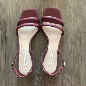 Bordeaux burgundy red wine Charles and Keith sandals